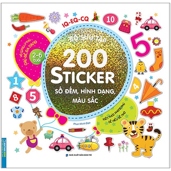 Sách - Bộ sưu tập 200 sticker - Số đếm, hình dạng, màu sắc (tái bản)