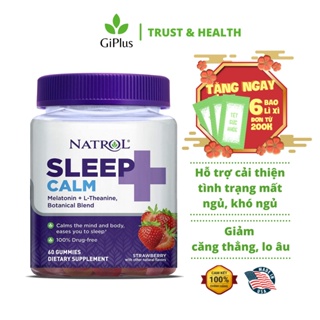 Kẹo Dẻo Hỗ Trợ Giấc Ngủ, Giảm Căng Thẳng Natrol Sleep + Calm Gummy