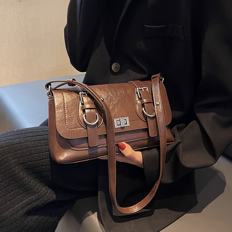 Túi Đeo Chéo Hình Vuông Nhỏ Màu Đen Thời Trang Cho Nữ