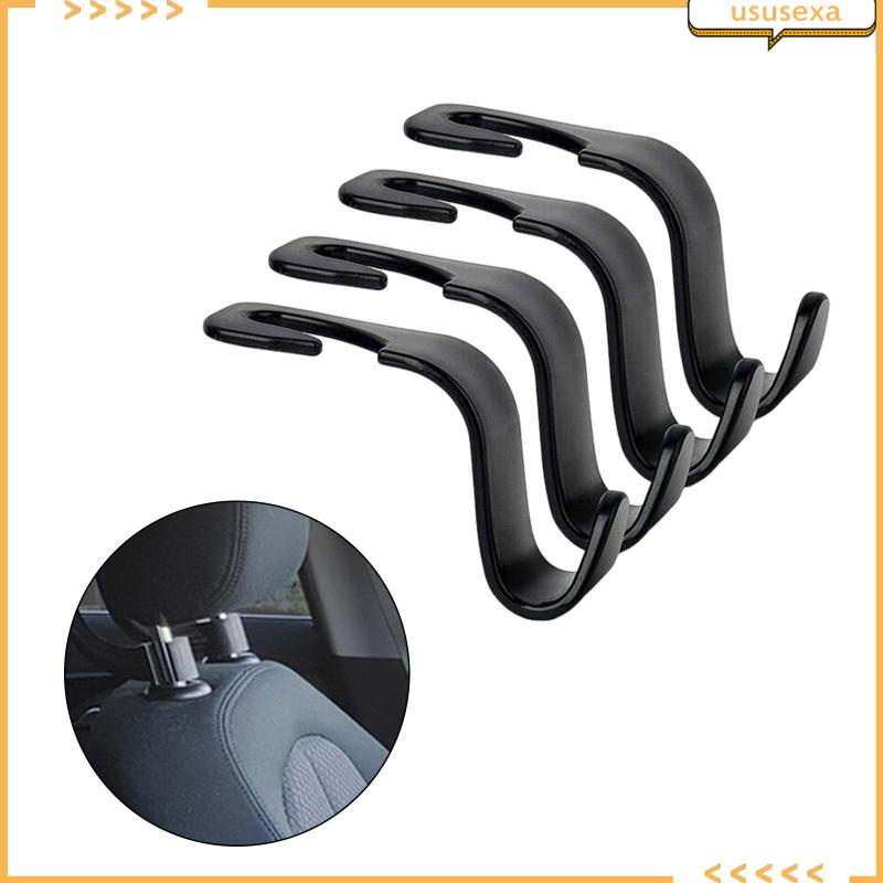 Set 4 Móc Treo Dù Gắn Sau Lưng Ghế Xe Hơi Màu Đen Hình Chữ S Tiện Dụng