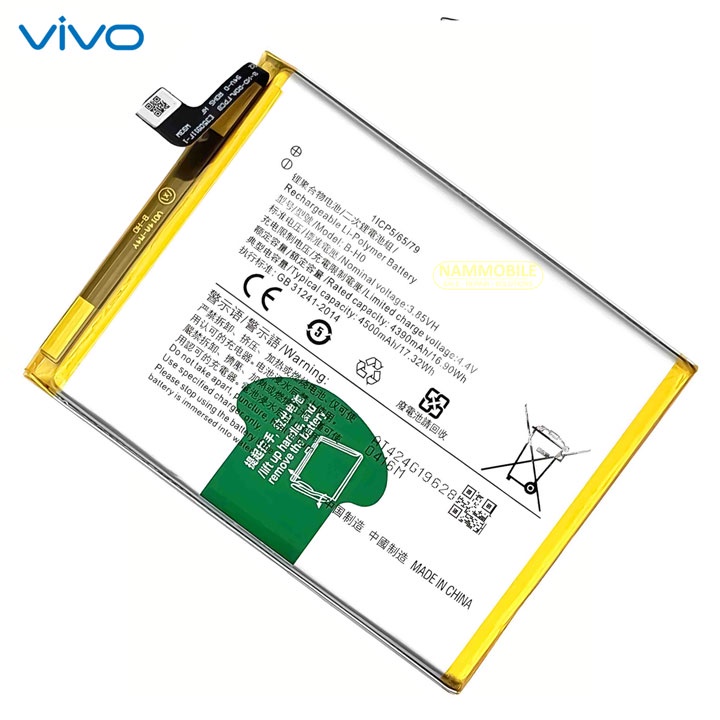 Pin Vivo S1, Y7s, V17 Neo, 1907, V1907, V1913, V1913A B-H0 4500mAh Zin + Tặng Keo Dán Pin + FreeShip