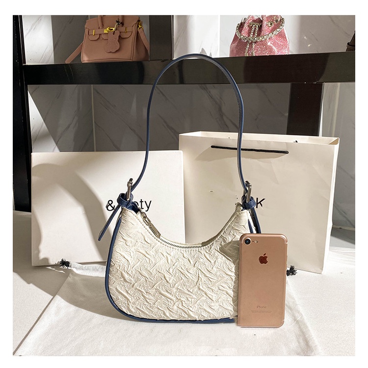 Túi Xách Đeo Dưới Cánh Tay Chất Liệu Denim Thêu Họa Tiết Kiểu Retro