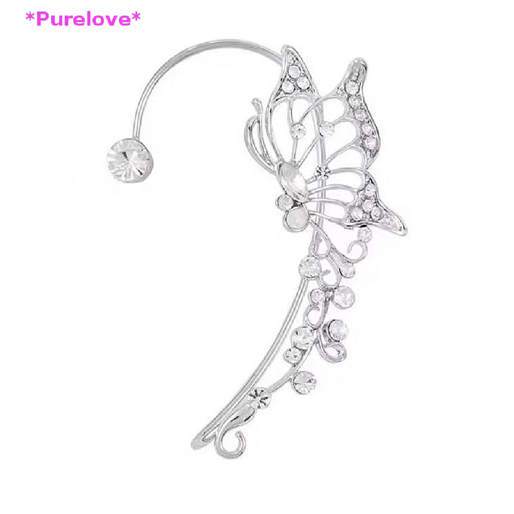 Khuyên Vành Tai Hình Bướm Đính Đá Lấp Lánh Thời Trang Thanh Lịch Cho Nữ Mới