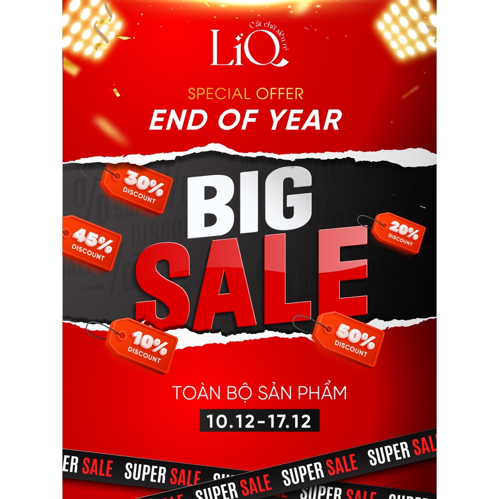 Decal dán kính Poster Sale, End of Year, Mega Sale
