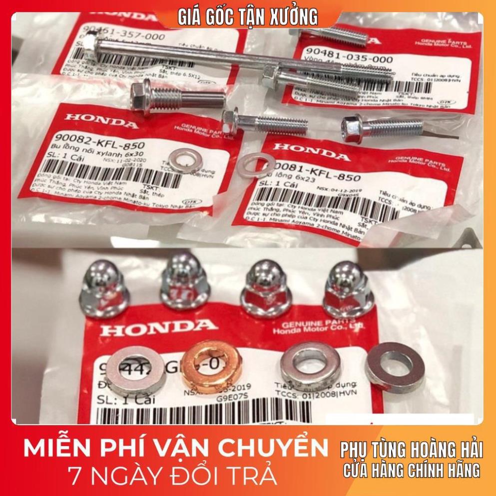 [ CHÍNH HÃNG ] Bộ 4 ốc chụp &amp; Long đen đầu bò lắp cho dream và wave honda các loại