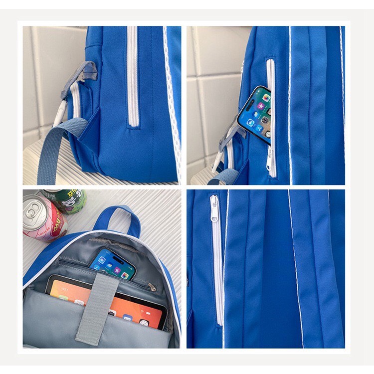 Balo phối màu hình gấu Poo thêu