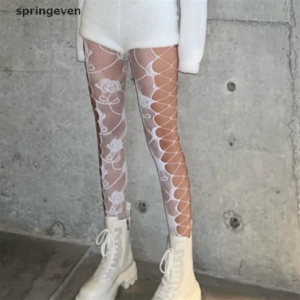 Quần Tất Lưới Dài Màu Sắc Kẹo Ngọt Phong Cách Punk Lolita Gợi Cảm Cho Nữ