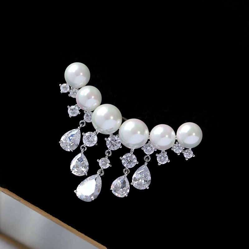 Ghim Cài Áo Đính Ngọc Trai Tự Nhiên Cao Cấp Sang Trọng Cho Nữ