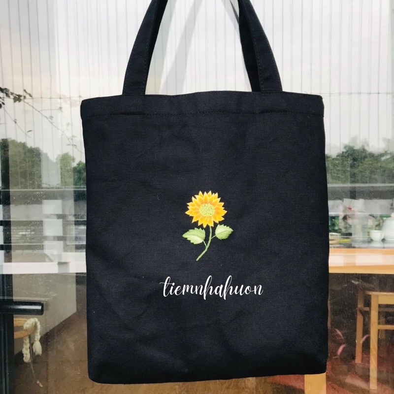 Túi tote, túi canvas thêu tay MIA họa tiết hoa hướng dương