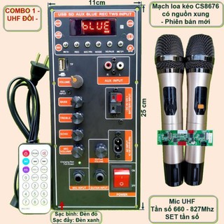 Mạch loa kéo CS8676 có nguồn xung kèm Micro – Bluetooth Karaoke Guitar điện – cho loa kéo 3 tấc đơn