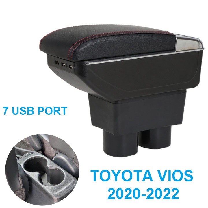 Hộp tỳ tay ô tô Toyota Vios 2020-2022 tích hợp 7 cổng USB  DUSB-VIOS