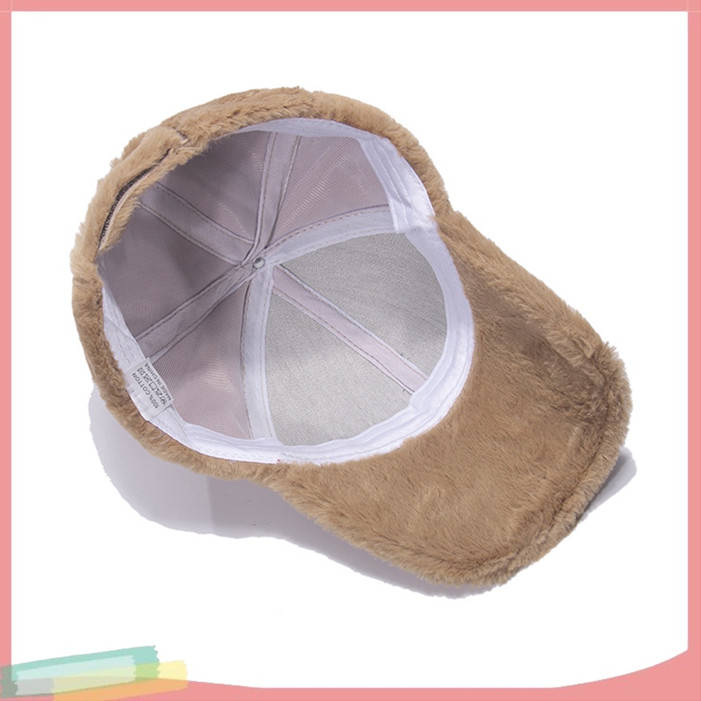 Mũ lưỡi trai lông giả màu trơn thời trang cho nam nữ