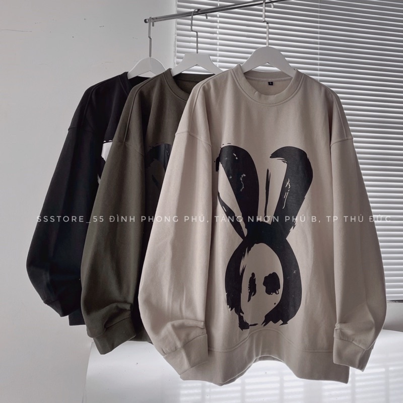 Áo Sweater Thỏo nỉ bông nhiều màu form rộng unisex nam nữ_SSSTore