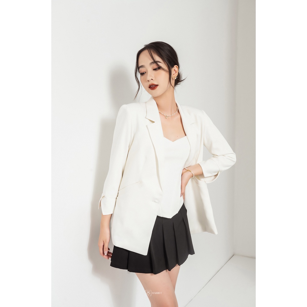 Áo blazer nữ tay lửng hai lớp lịch sự trang nhã Harriet