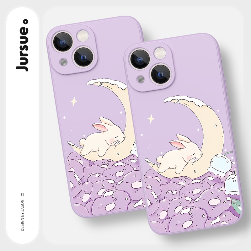 Ốp lưng JURSUE mềm hoạt hình dễ thương đẹp độc lạ Cho iPhone 14 13 12 11 Pro Max SE 2020 X XR XS 8 7 ip 6S 6 Plus Y2760