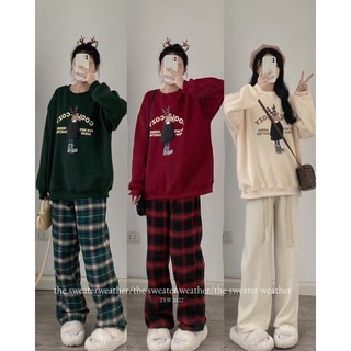 Áo sweater nỉ bông tuần lộc cozy the.sweaterweather TSW