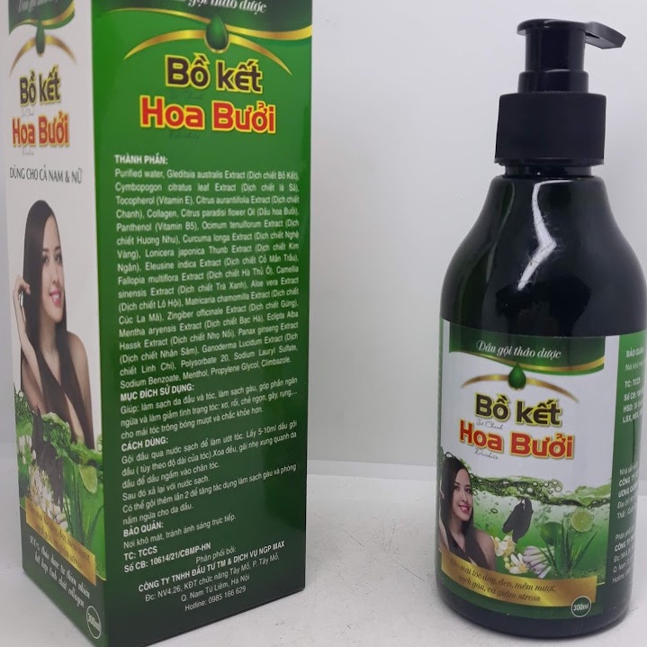 Dầu gội thảo dược bồ kết hoa bưởi Việt Nhật 300ml