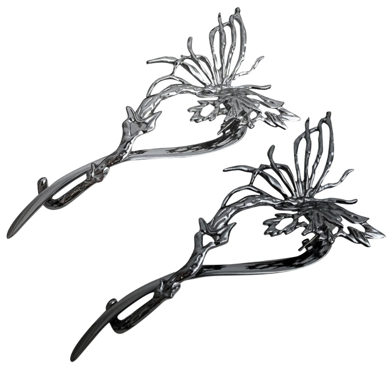 Kẹp Tóc Hình Bướm Bằng Kim Loại Mỏng 4 7 Inch Tạo Kiểu Tóc Dày Cho Nữ