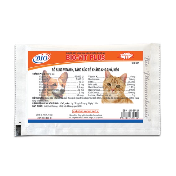 Bột Bổ Sung Vitamin Tăng Đề Kháng Cho Chó Mèo Bio Vit Plus (5g) - Kún Miu Pet Shop