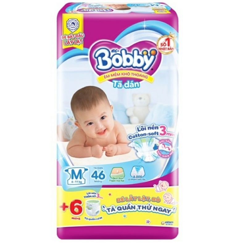 🏰 HCM  🏰 Tã dán Bobby siêu mỏng 3mm size S54+6🌿 S80+4🌿 M76+6 🌿 L68 🌿 L40+6 / XL62 🌿 XXL56