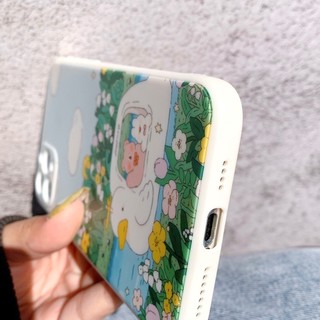 Ốp Lưng Silicon Màu Bảo Vệ Camera Rabbit Happiness