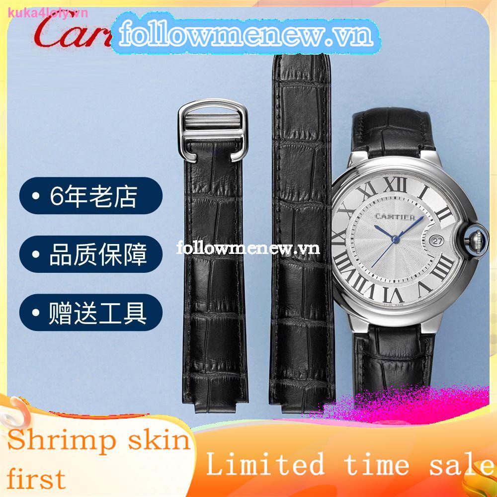 Đồng Hồ Màu Xanh Cartier Với Dây Đeo Da 1205