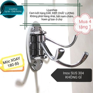 Móc áo 3 chấu xoay inox sus 304 cao cấp.