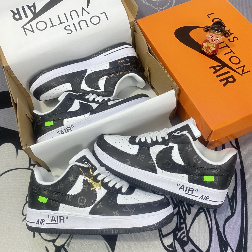 Giày thể thao A_F1 LV xanh lá-trắng 2022, Giày sneaker A_F1 lv dành cho nam nữ hàng chuẩn S.CẤP full bill box phụkiện