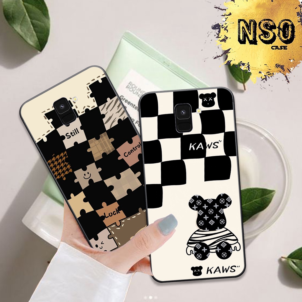 Ốp Samsung A8 / A8 PLUS / A8 STAR In Hình Họa Tiết Ca Rô Kẻ trái tim đẹp dễ thương Hot Trend 2023