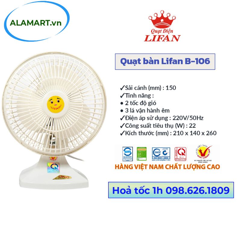 Quạt bàn lifan B-106