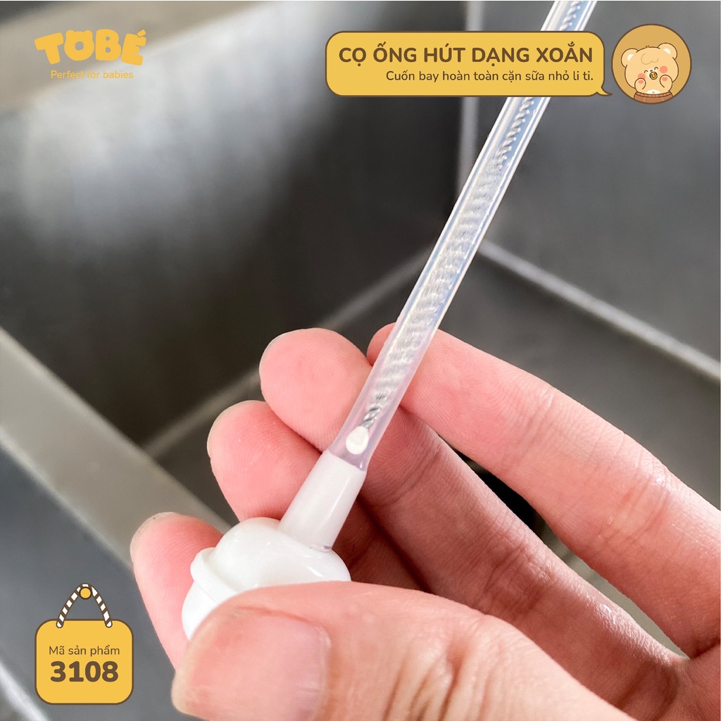Bộ cọ bình sữa Silicone TOBÉ 5 chi tiết thuận tiện cho mẹ, tiện lợi cho bé ( NOTE LẠI MÀU MUỐN CHỌN )