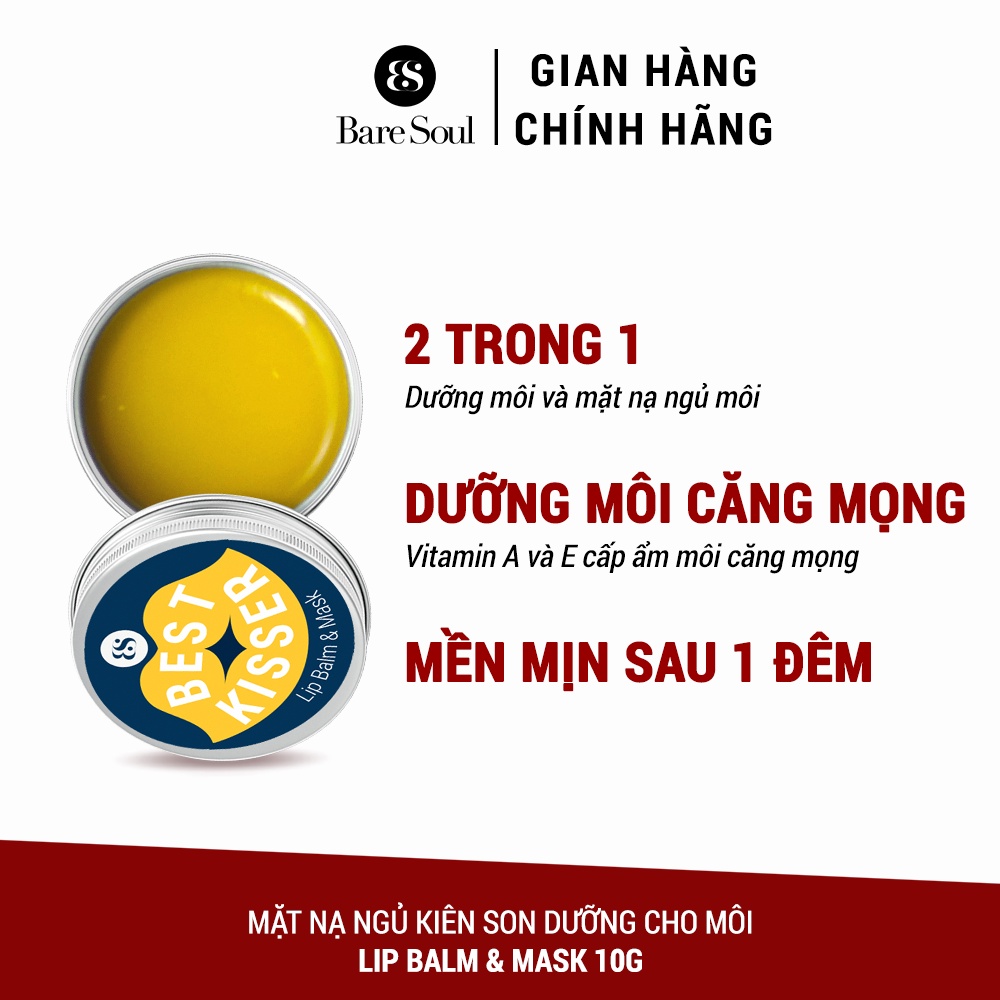 Combo Muối tắm BareSoul Free &amp; Body Hair Scrub 330g + Mặt nạ ngủ cho môi kiêm son dưỡng Baresoul Lip Balm 10g