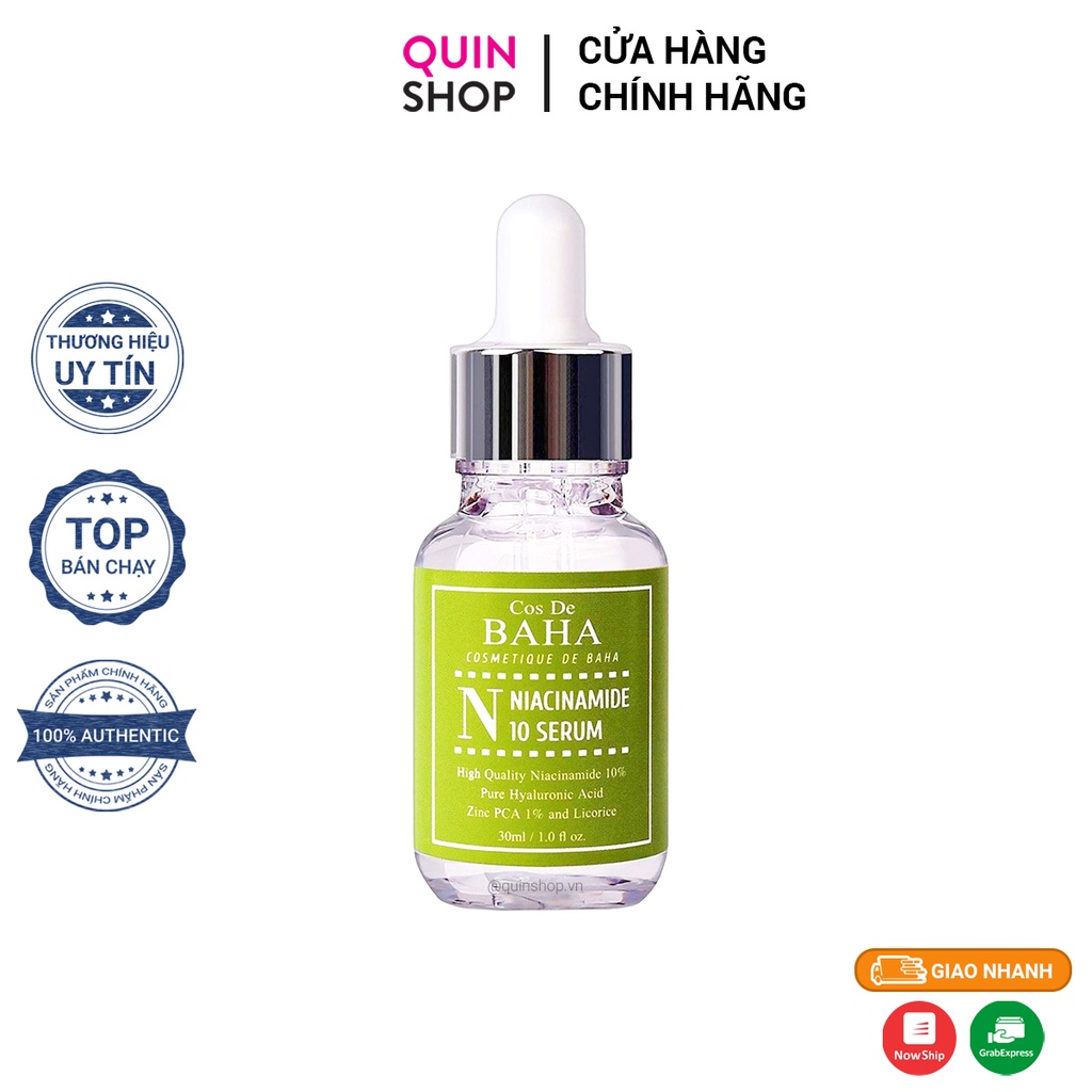 Tinh Chất Dưỡng Sáng, Mờ Thâm Mụn Cos De BAHA N Niacinamide 10 Serum