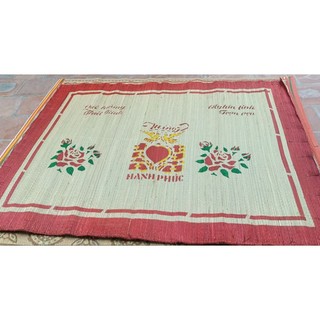 Chiếu cói in hoa chải ăn cơm, uống nước kt 1m6x2m