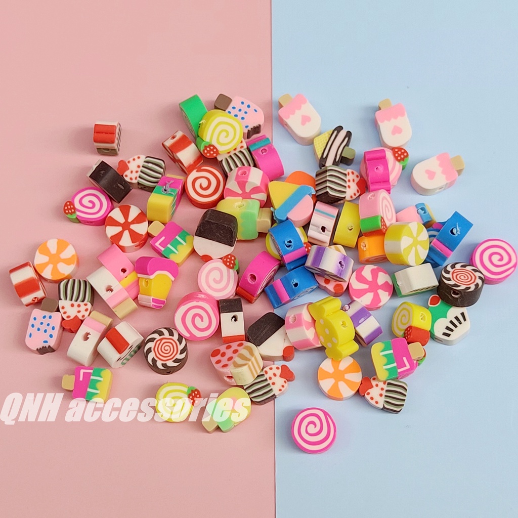 Túi 10/ 50 hạt đất sét nhiều mẫu dùng làm trang sức thủ công DIY