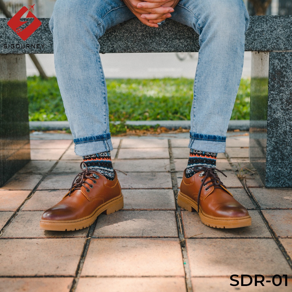 Giày đốc nam da bò màu nâu phong cách bụi bặm trẻ trung SIGOURNEY SDR01 bảo hành 18 tháng