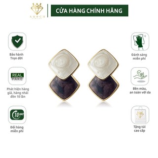 Khuyên tai bạc Ý s925 hai màu tương phản G6469 - AROCH Jewelry