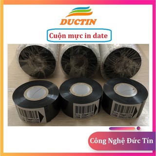 Combo 10 cuộn mực ruy băng lc6# dùng cho máy in date in hạn sử dụng dy8, hp241, màu đen, 3mm x 122m