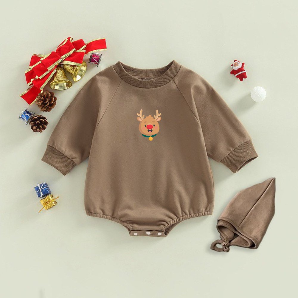 Body Noel Cho Bé Yêu KÈM MŨ Chất Nỉ Bông Ấm Áp, Siêu Đáng Yêu Size từ 3-12kg