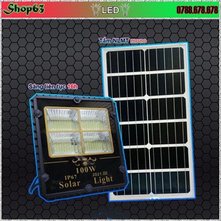 Đèn pha LED 100W năng lượng mặt trời - hàng cao cấp 4 khoang siêu sáng (sáng trên 16 giờ liên tục)