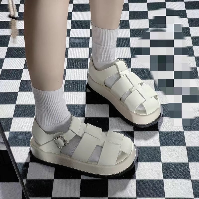 Giày Sandal Nữ Ulzzang - Giày quai hậu nữ đế bằng phong cách La Mã