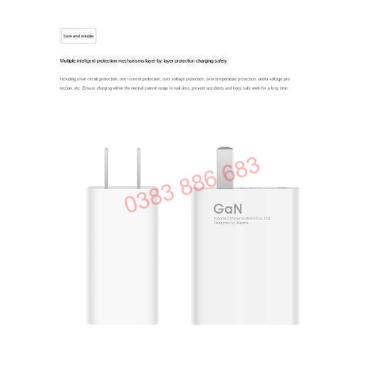 Bộ Sạc 55w GaN sạc nhanh cho xiaomi các dòng máy đời cao - Nika Store