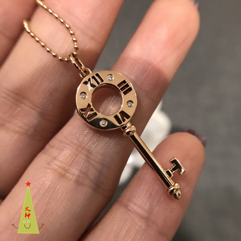 Vòng cổ Mặt Hình Chìa Khóa Tiffany Màu Vàng Hồng Thời Trang Cho Nữ