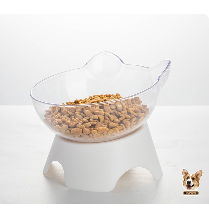 Bát Ăn Chó Mèo Chống Gù - Bát Ăn Chống Gù Trong Suốt Cho Thú Cưng