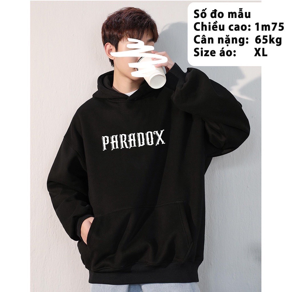 Áo Hoodie PARADOX Chất Vải Nỉ Bông dày dặn