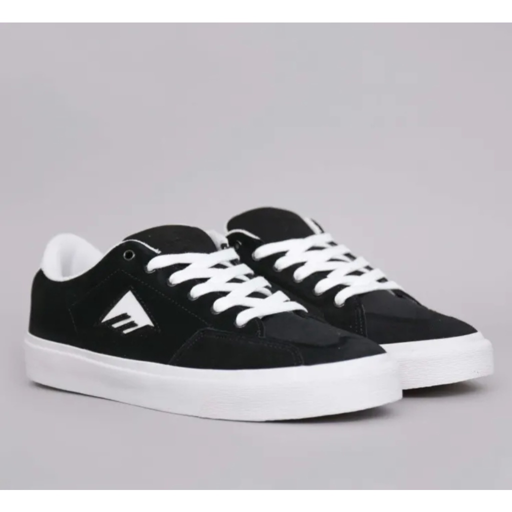 Giày xuất khẩu của Emerica da lộn đen, logo trắng cho nam, nữ