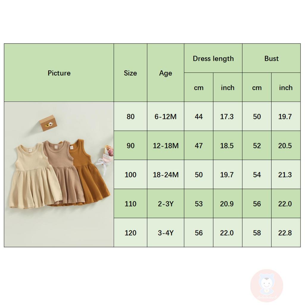 Đầm Sát Nách Cổ Tròn Dáng Chữ A Màu Trơn Thời Trang Mùa Hè Xinh Xắn Cho Bé Gái LAA6