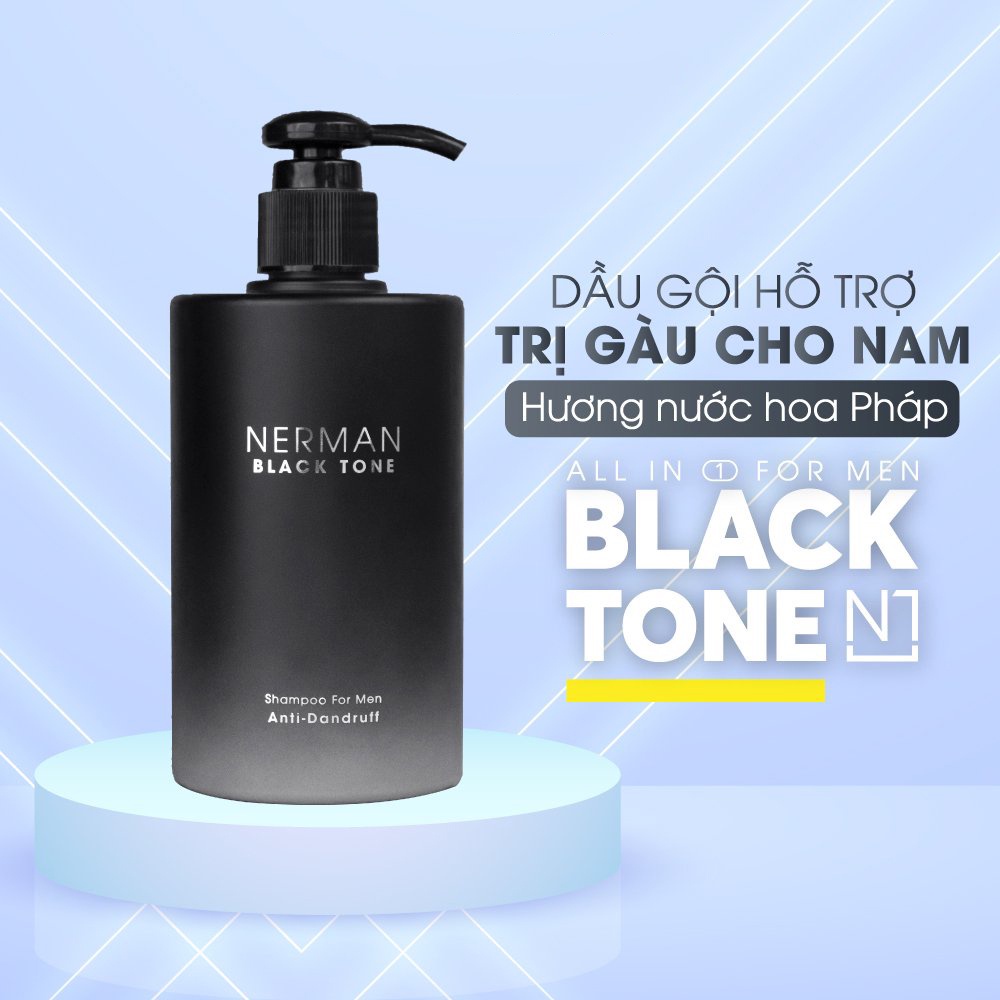 Dầu Gội Sạch Gàu Nerman Black Tone Cho Nam Giới Hương Nước Hoa Pháp 350g - Chính Hãng
