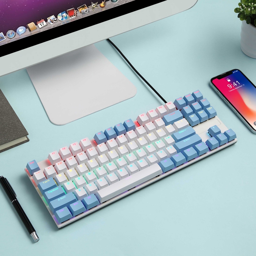 Bàn Phím Cơ Chơi Game 87 Phím Zifriend KY400 LED RB