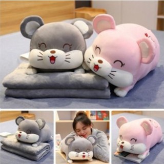 Bộ chăn gối văn phòng 2 trong 1 hình chuột ♥️♥️ bộ chăn kèm gối đa năng